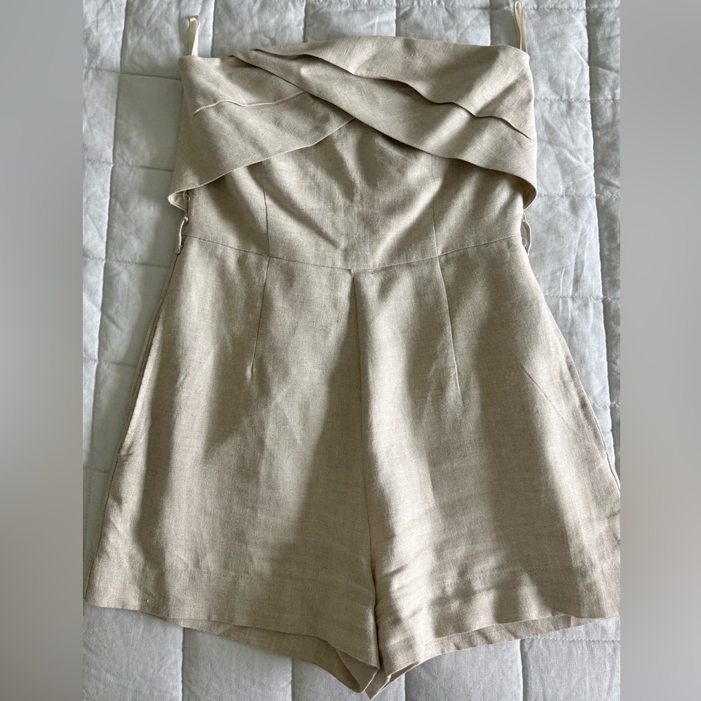 Tart Collections Strapless Beige Romper